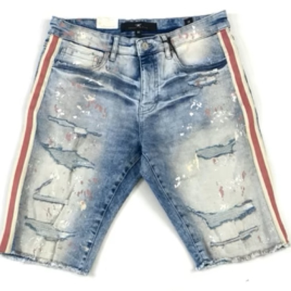 Sz Various light blue denim side stripe